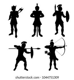 Set of fighter silhouette vector