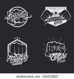 Set of fighting labels, badges, icons, logos and design templates. Vector illustration.