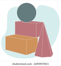 conjunto de figuras. bloco, triângulo, quadrilátero, matemática