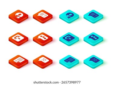 Set File document, Sad smile, Outgoing call phone, Speech bubble chat, Unknown search and Elected employee icon. Vector