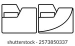 Set of file folder icon. Computer folder. Document folder symbol. New folder. Open file. Vector illustrator. 