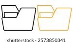 Set of file folder icon. Computer folder. Document folder symbol. New folder. Open file. Vector illustrator. 