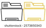 Set of file folder icon. Computer folder. Document folder symbol. New folder. Open file. Vector illustrator. 