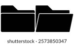 Set of file folder icon. Computer folder. Document folder symbol. New folder. Open file. Vector illustrator. 