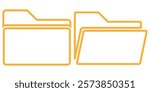 Set of file folder icon. Computer folder. Document folder symbol. New folder. Open file. Vector illustrator. 