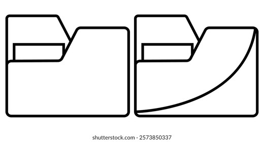 Set of file folder icon. Computer folder. Document folder symbol. New folder. Open file. Vector illustrator. 