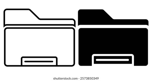 Set of file folder icon. Computer folder. Document folder symbol. New folder. Open file. Vector illustrator. 