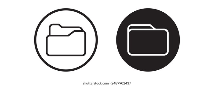 Set of file folder icon. Document in folder, data folder. Opened folder symbol, file document archive icon. Vector.
