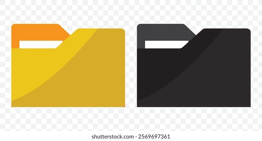 Set of file folder icon. Document in folder. Opened folder symbol. open folder icon. on transparent background, vector. eps 10.