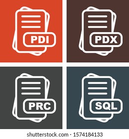 Set Of File Format 4 Icons
