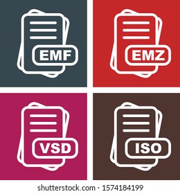 Set Of File Format 4 Icons
