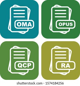 Set Of File Format 4 Icons
