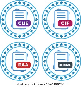 Set Of File Format 4 Icons
