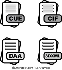 Set Of File Format 4 Icons
