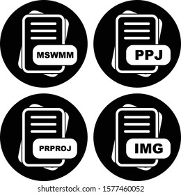 Set Of File Format 4 Icons
