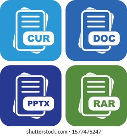 Set Of File Format 4 Icons
