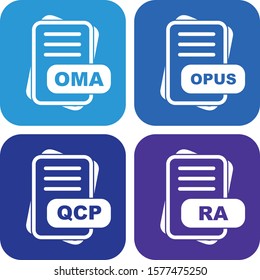 Set Of File Format 4 Icons
