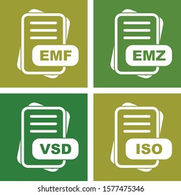Set Of File Format 4 Icons
