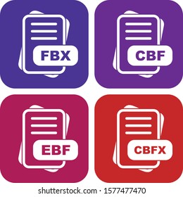 Set Of File Format 4 Icons

