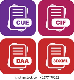 Set Of File Format 4 Icons
