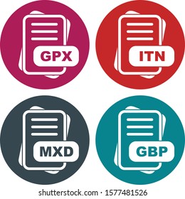 Set Of File Format 4 Icons
