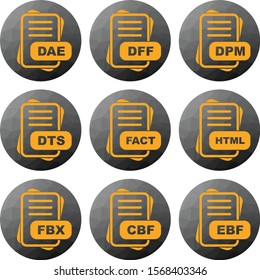 Set Of File Format 9 Icons
