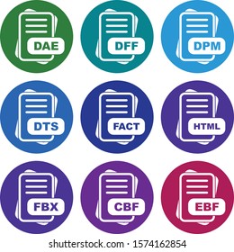 Set Of File Format 9 Icons
