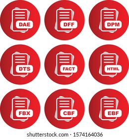 Set Of File Format 9 Icons
