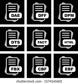 Set Of File Format 9 Icons
