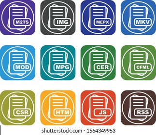  Set Of File Format Icons
