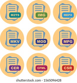  Set Of File Format Icons
