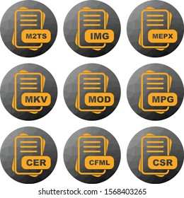  Set Of File Format Icons
