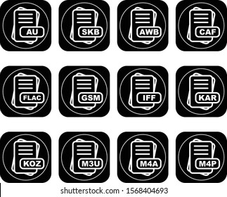  Set Of File Format Icons
