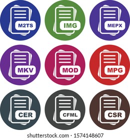  Set Of File Format Icons
