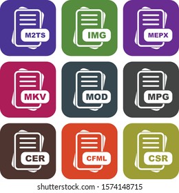  Set Of File Format Icons
