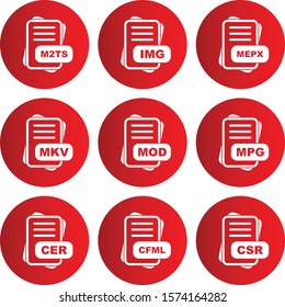  Set Of File Format Icons
