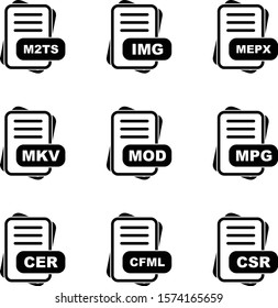  Set Of File Format Icons
