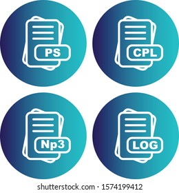  Set Of File Format Icons

