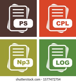  Set Of File Format Icons
