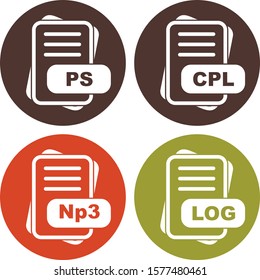  Set Of File Format Icons
