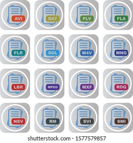  Set Of File Format Icons

