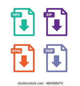 Set of file formats icons