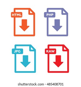 Set of file formats icons