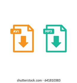 Set of file formats icons illustration