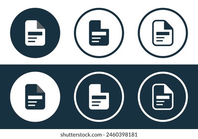 Set of File icons isolated flat and outline style vector illustration