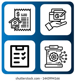 Set of file icons such as Bill, Report, Checklist, Database , file