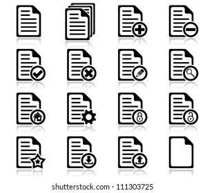 Set of file management and administration icons