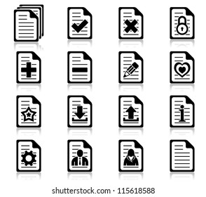 Set of file management and administration icons