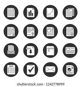 Set of file management and administration icons. Icons isolated from the background.