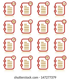Set of file management and administration icons, vector